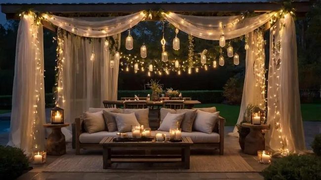 Fairy Lantern Sheer Patio Curtains
