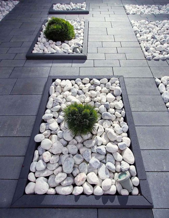 Black Frames White Stones Living Geometry