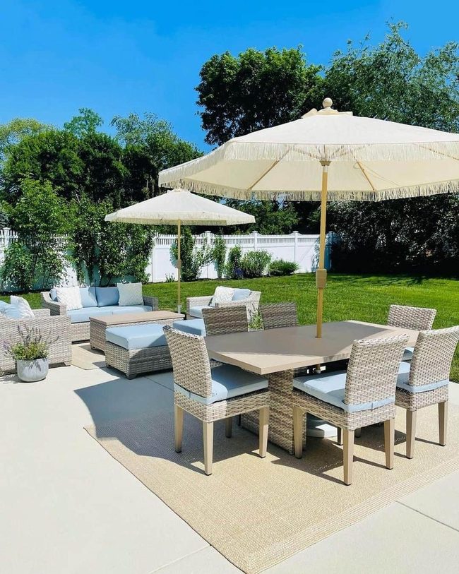 Blue Rattan Outdoor Living Space