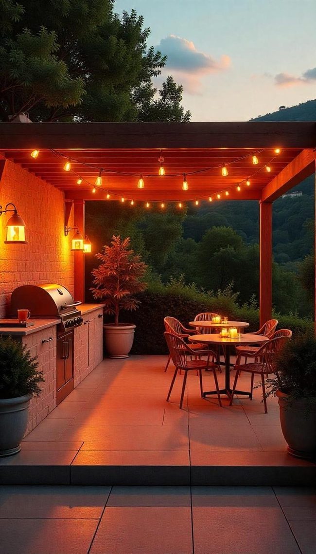 Covered Seating Area Anchors Backyard