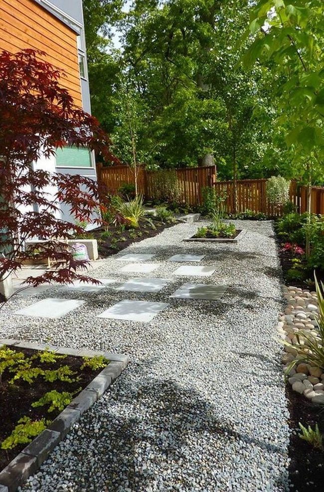 Stone Pathway Through Gravel Garden