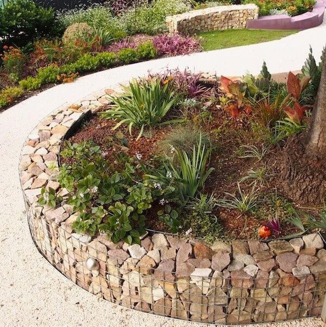 Curved Stone Basket Walls