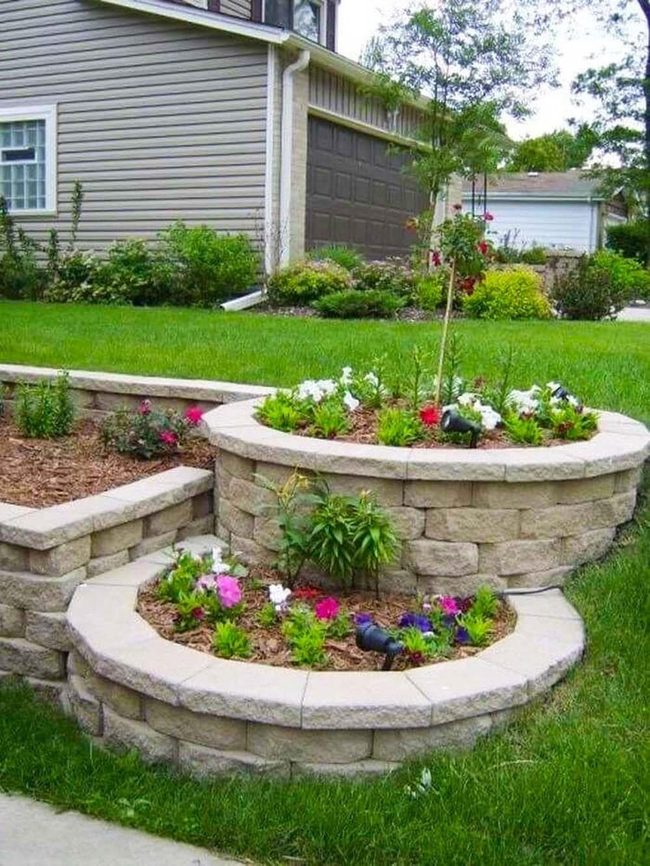 Stacked Stone Planters Circle