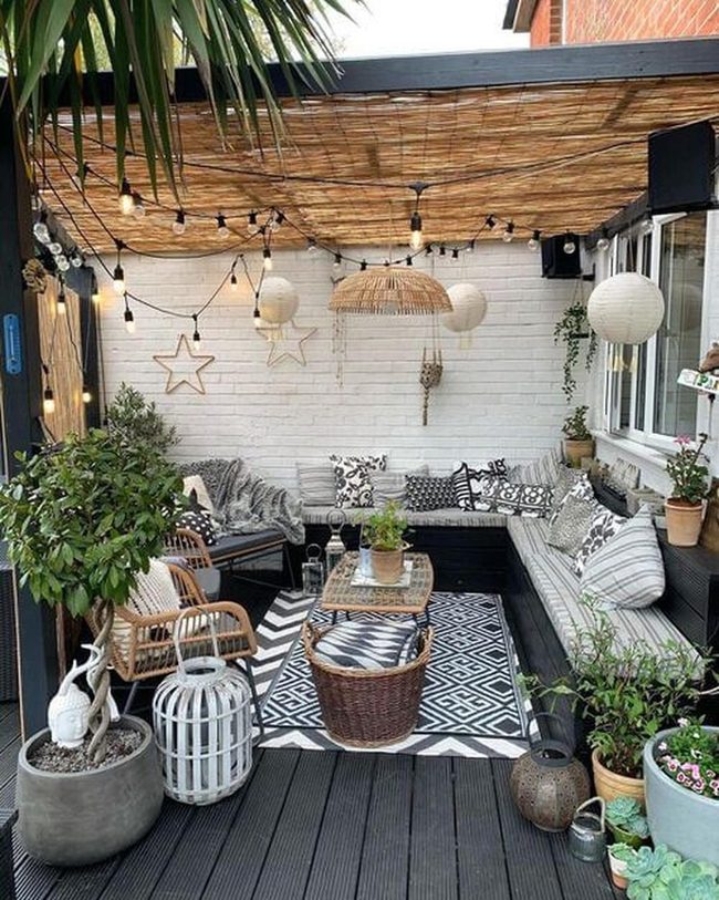 String Lights And Layered Greenery Retreat