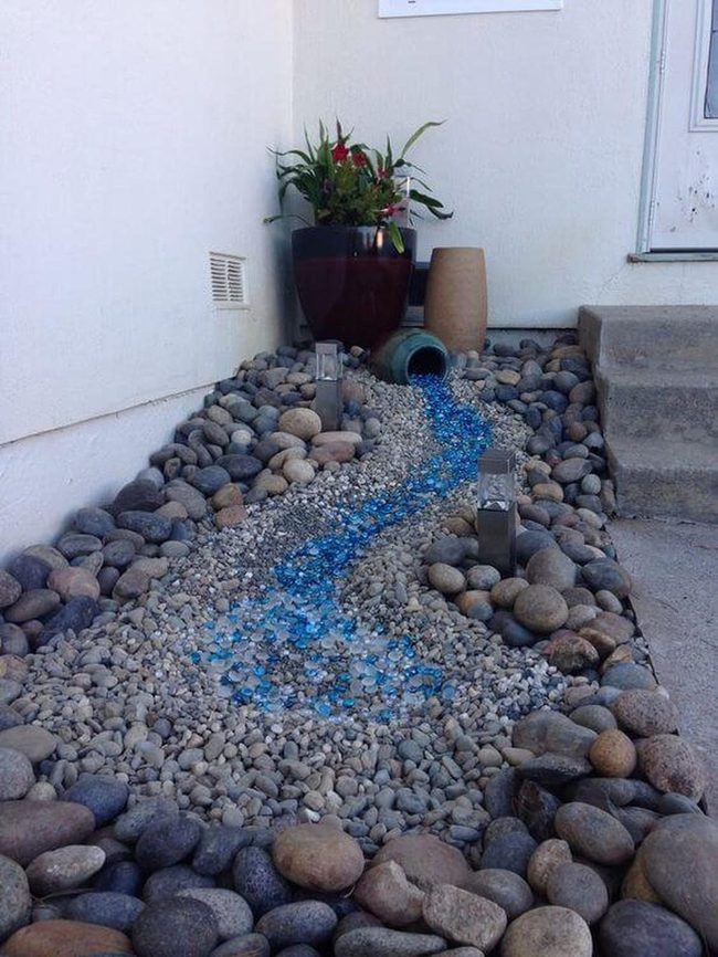 Blue Glass River Stones