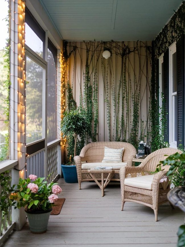 Antique Wicker And Faded Florals