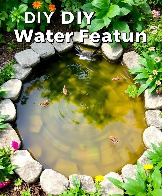 Backyard Pond With Flowing Water