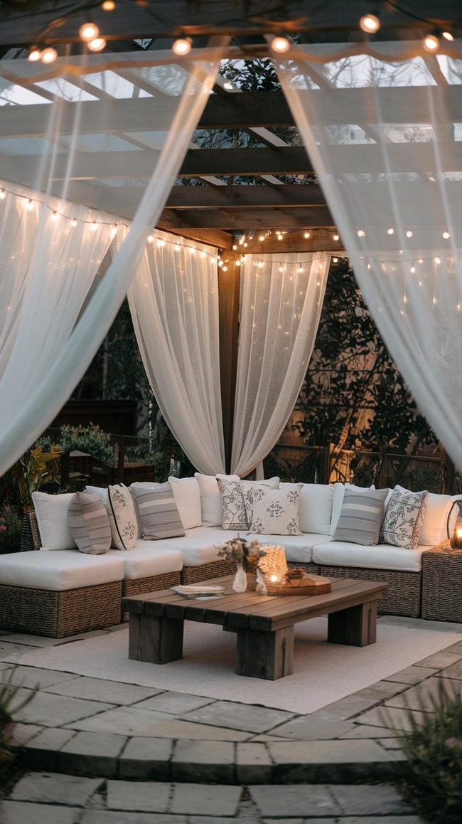 Weather-Resistant Linen Patio Curtains