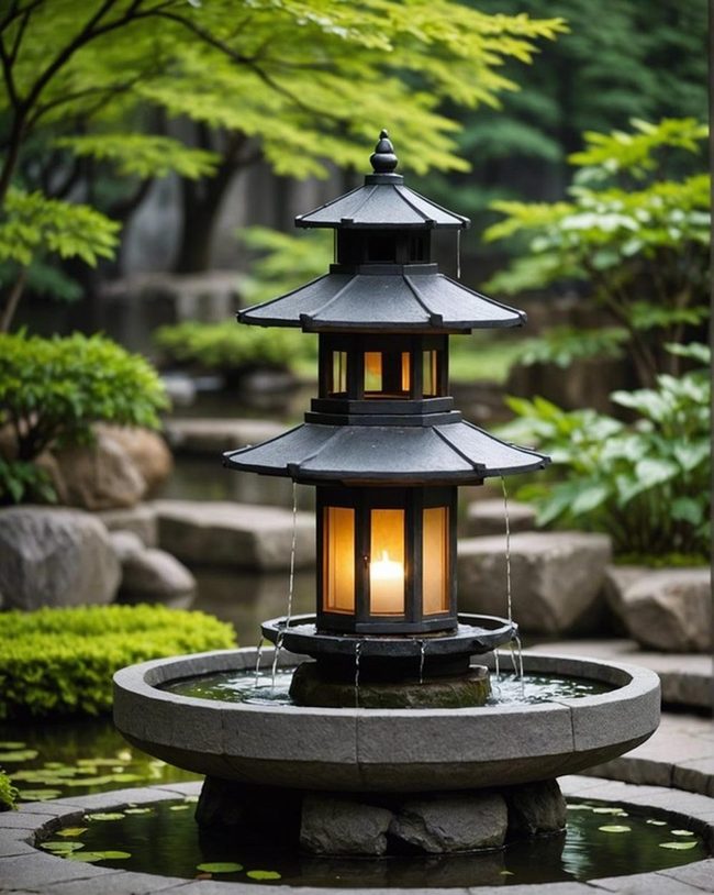 Stone Lantern Water Feature