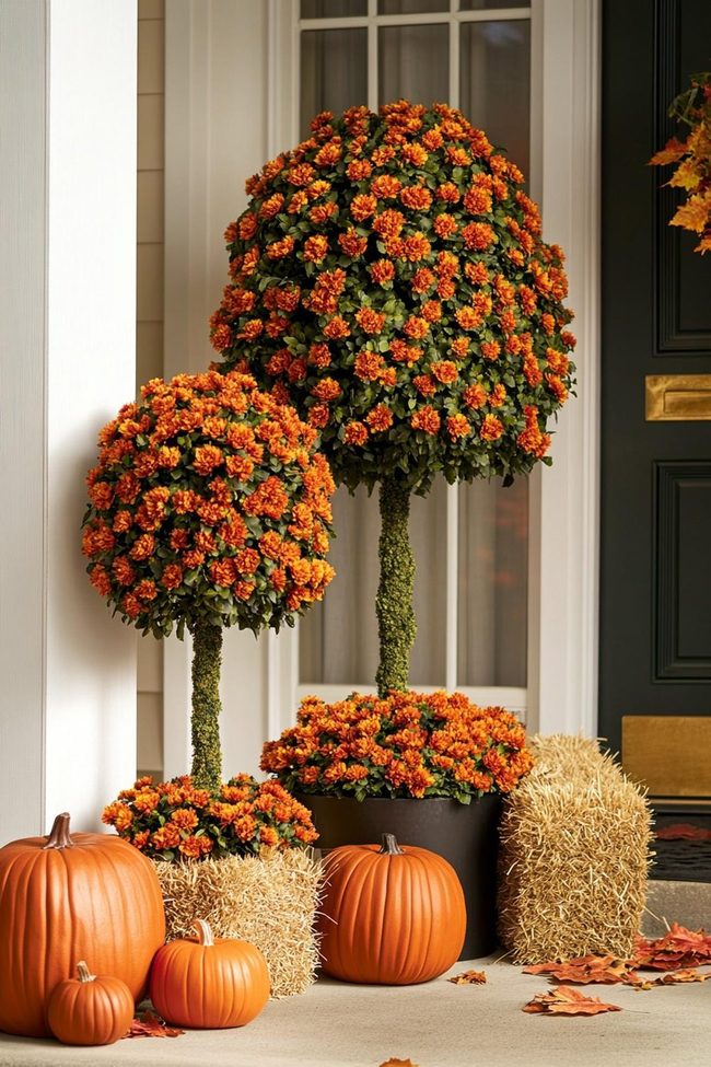 Mum-Clustered Vertical Porch Statements
