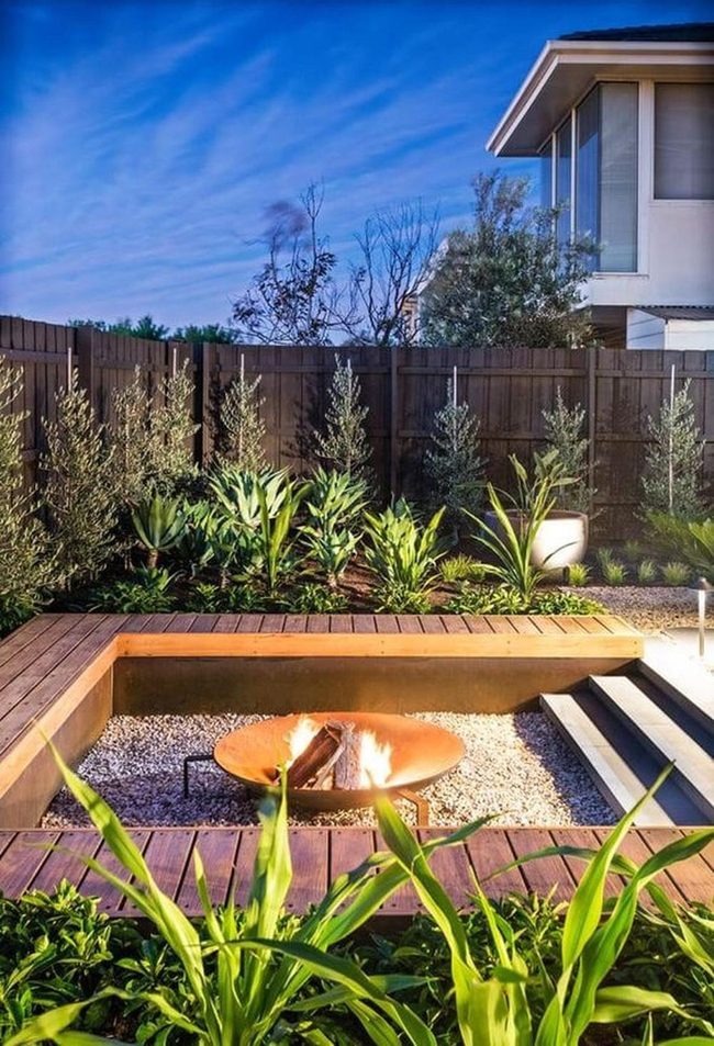 Polished Wood Fire Garden