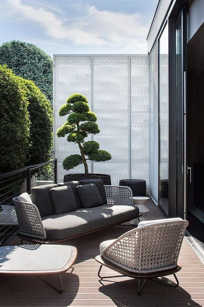 Gray Cushions, Wooden Warmth, White Walls