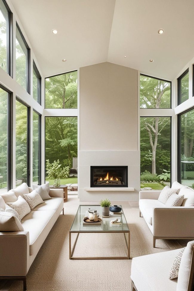 Glass Doors Frame Nature'S Light