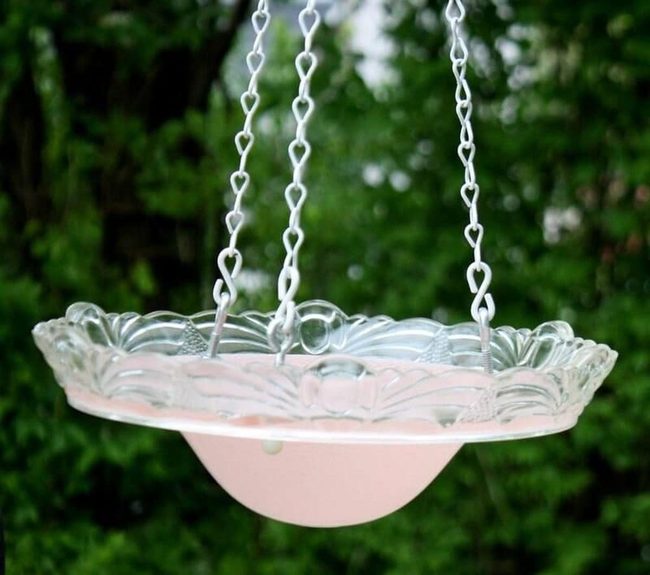 Jeweled Glass Suspended Over Garden