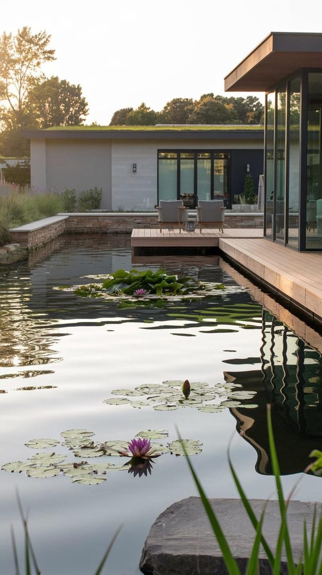 Organic Pond with Submerged Lighting
