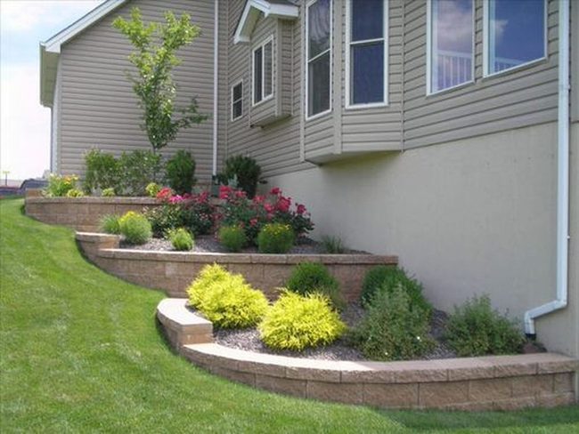 Stacked Stone Plant Beds