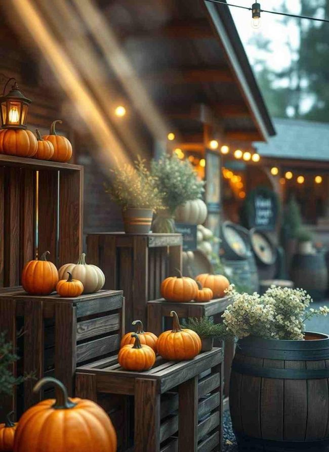 Weathered Grain Crates And Barrels