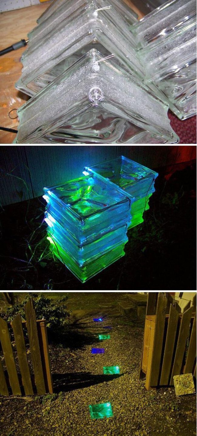Glowing Glass Pathway Lights