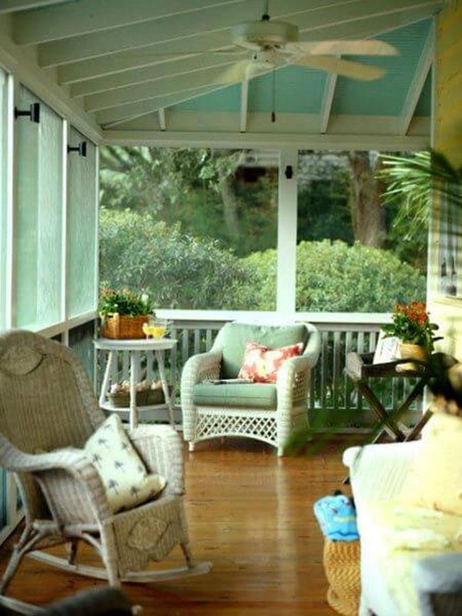 Light Blue Beams With Natural Wood Warmth