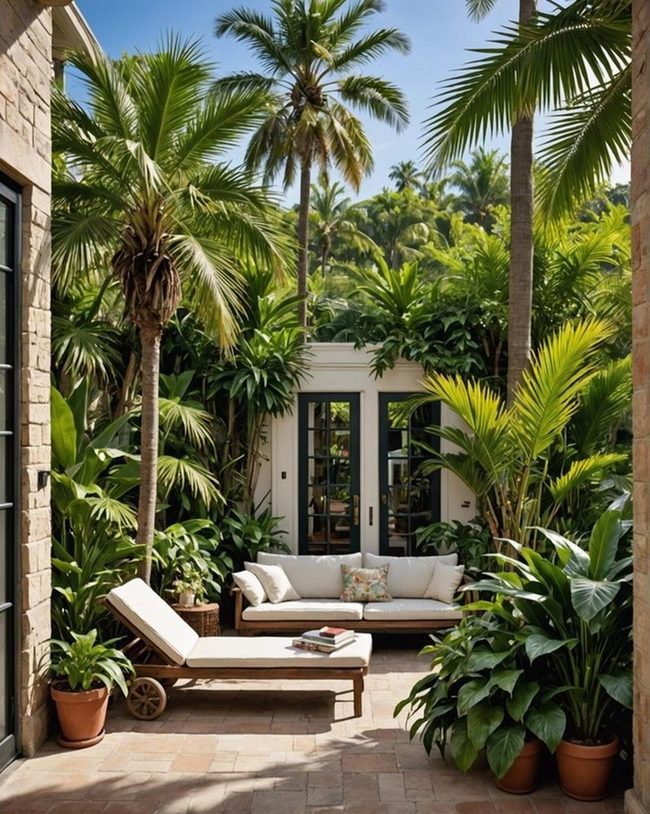 Hammock Among Tropical Palms