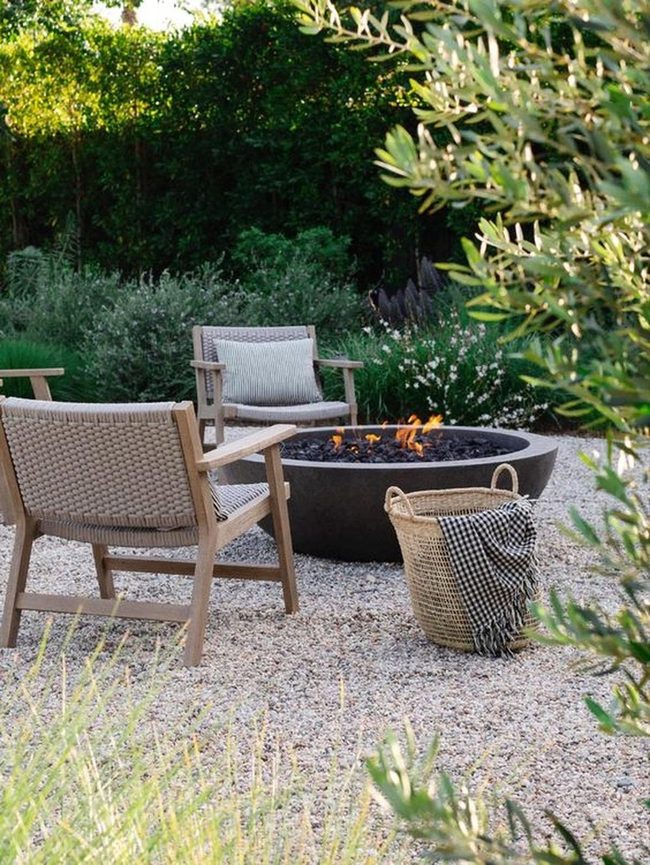 Firelit Circle Of Woven Chairs