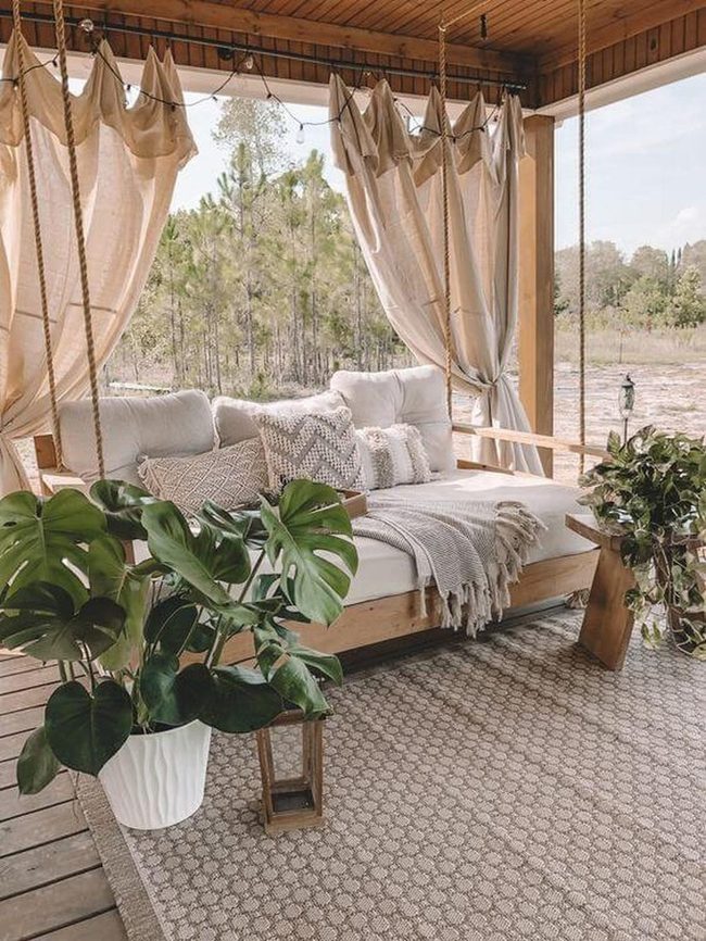 Wooden Swing Bed Retreat