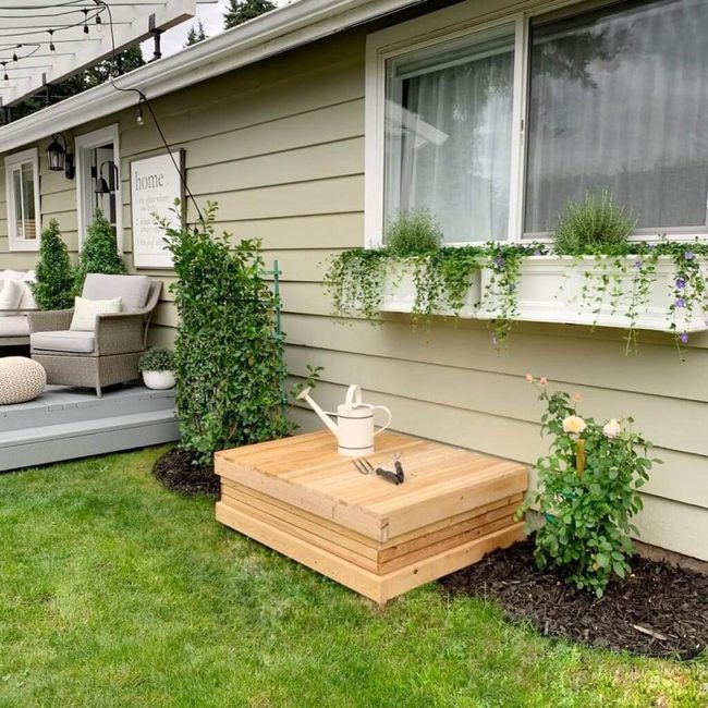 Wooden Box Hides Crawl Space