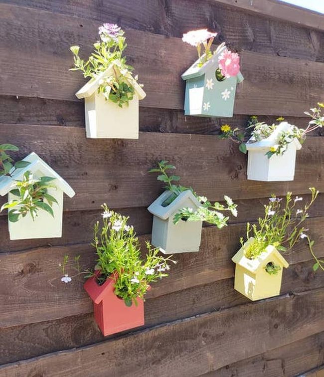 Tiny Wooden Plant Houses