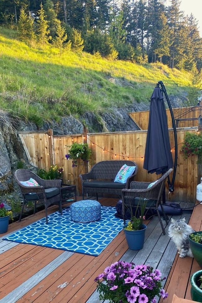Elevated Hillside Deck With Hidden Fire Pit