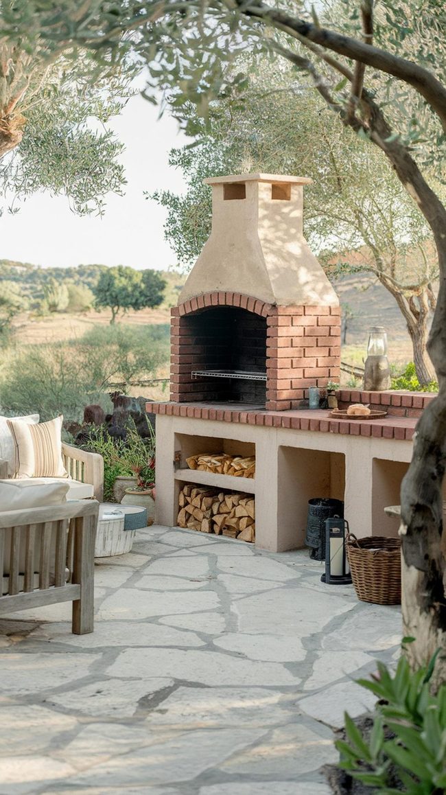 Concrete Block Backyard Grill Station