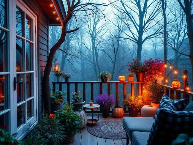 Twinkling Fixtures Through Forest Trees