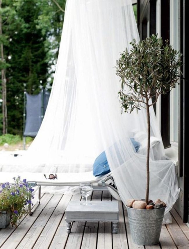 Blue Pillow Wooden Deck Retreat