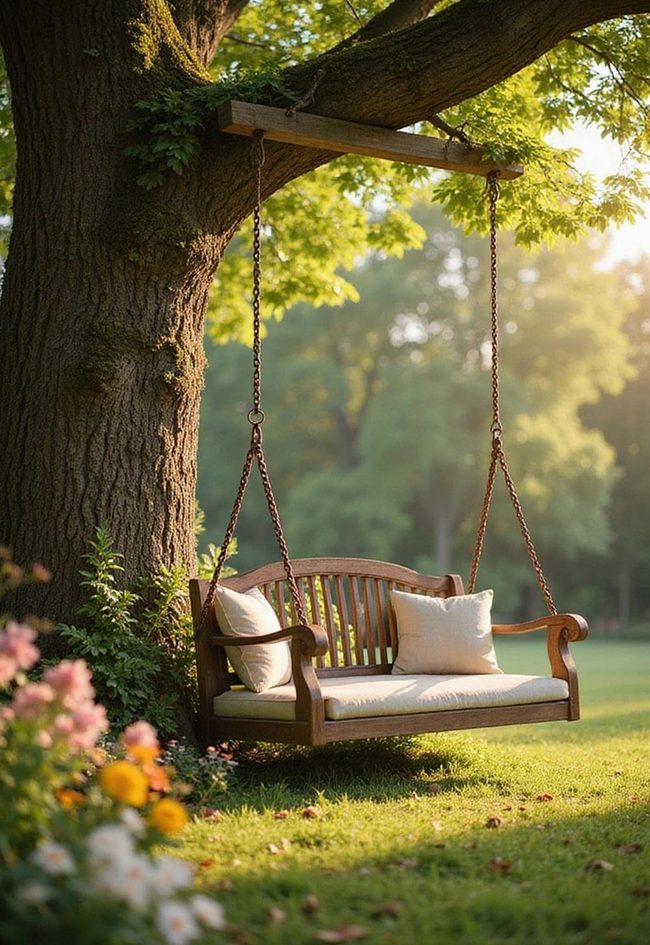 Weathered Oak Terrace Swing
