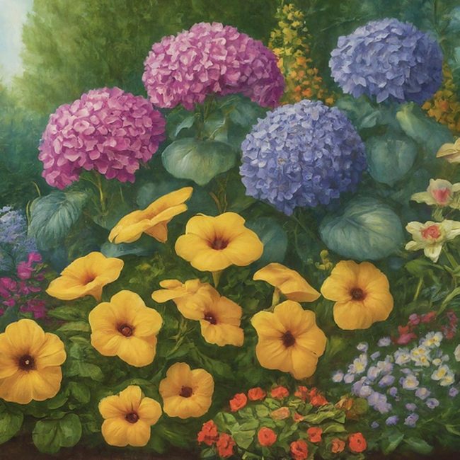 Circular Flower Bed Cobblestone Border