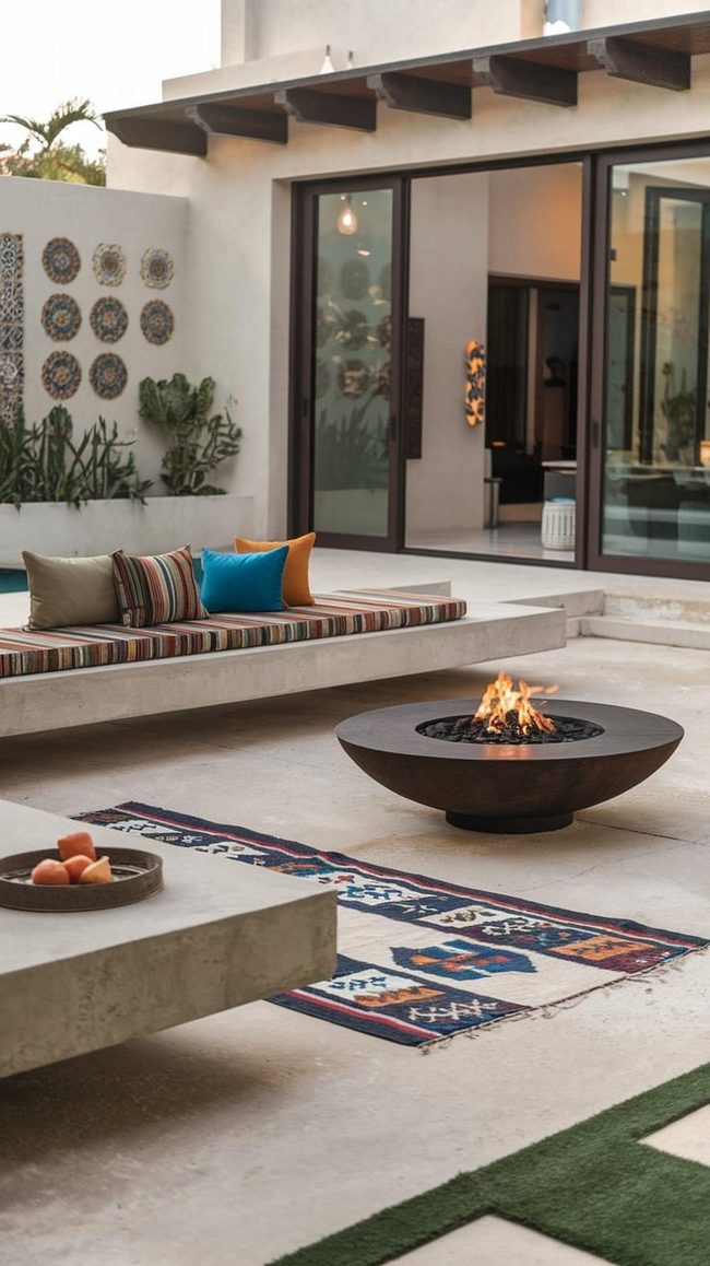 String Glow Over Patio Stone