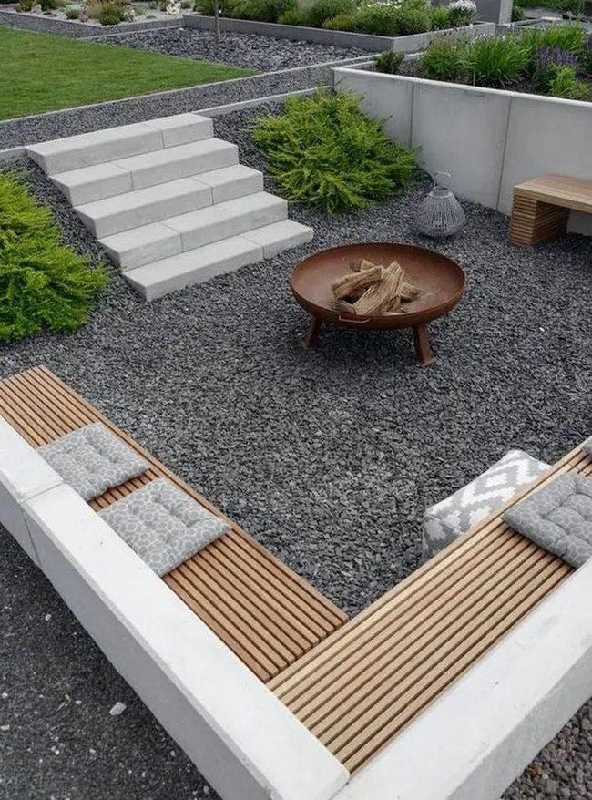 Stone-Framed Fire Pit Gathering