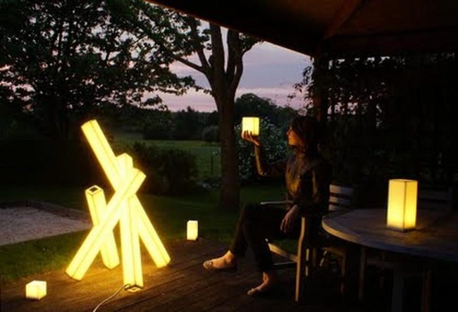 Wooden Lanterns Glow Evening Gathering