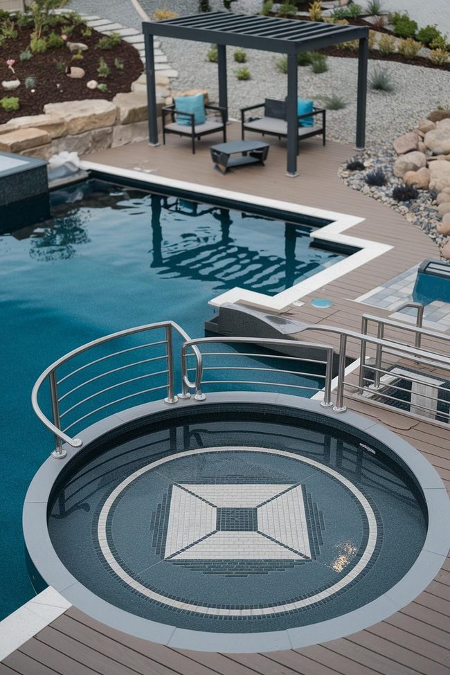 Rattan And Teak Poolside Seating