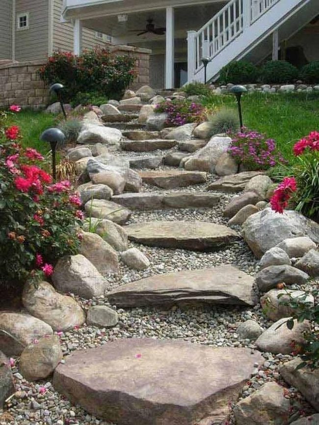 Pink Flower Garden Pathway