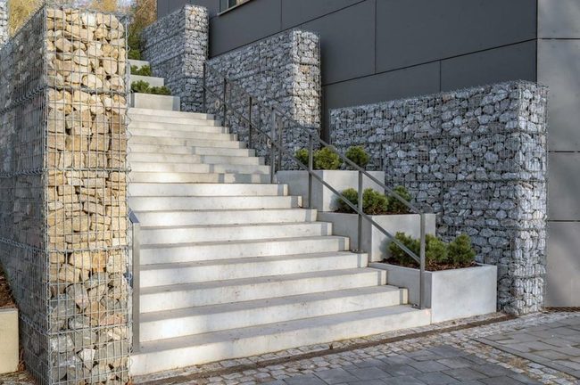 Stone Cage Modern Garden Edge