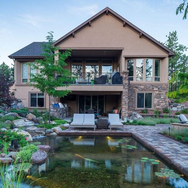 Natural Curved Pond Landscape