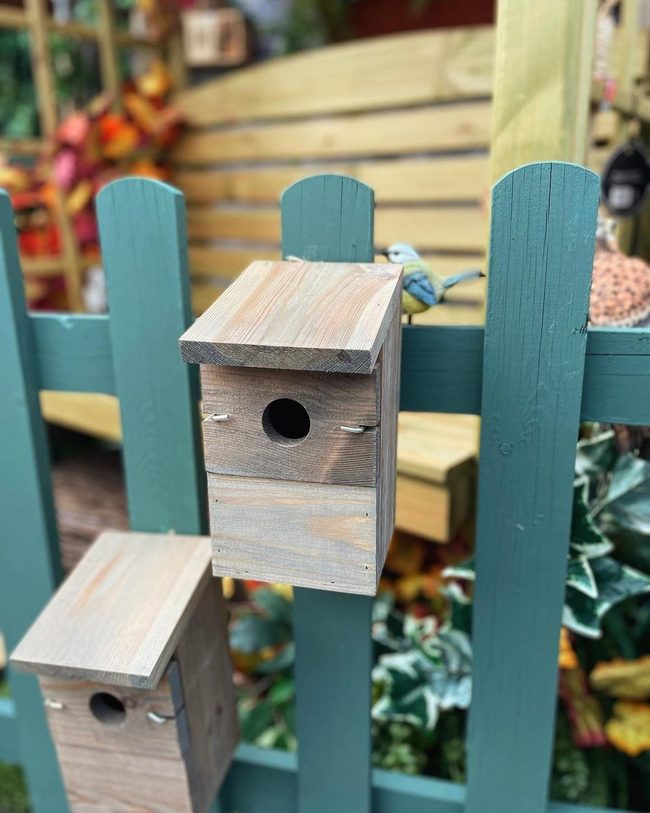 Natural Wood Bird Feeders Garden