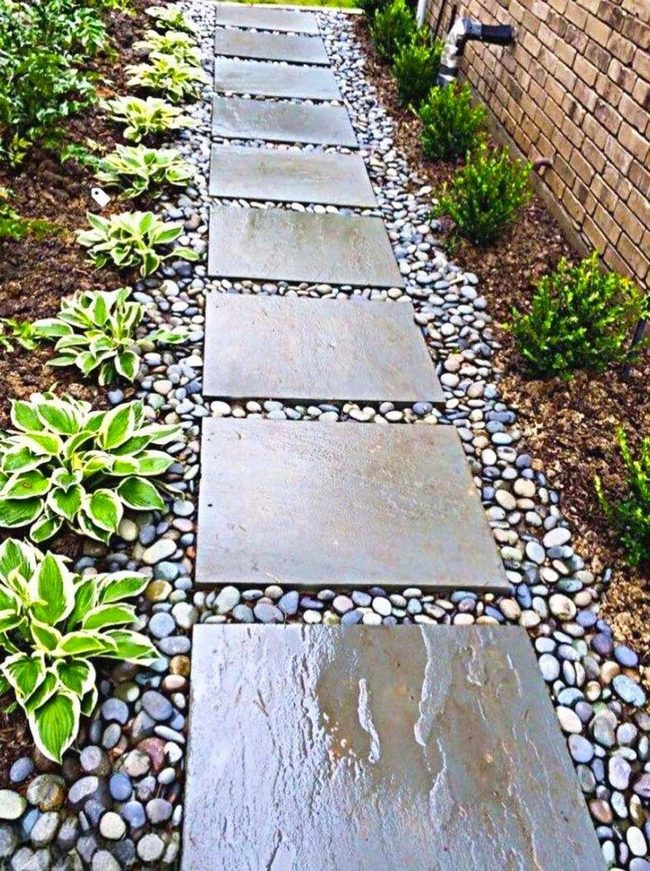 Smooth Stone Pathways Through Green