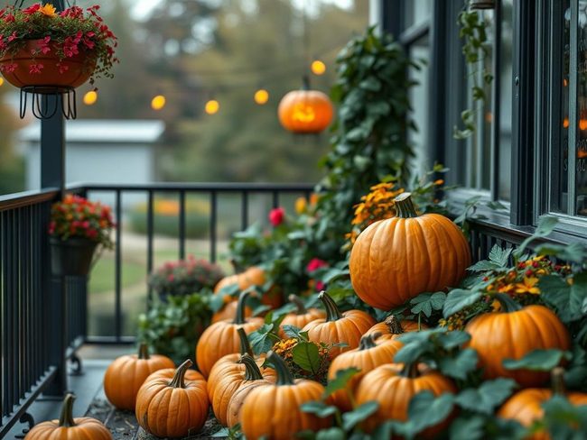Orange Pumpkins Scattered Across Hay
