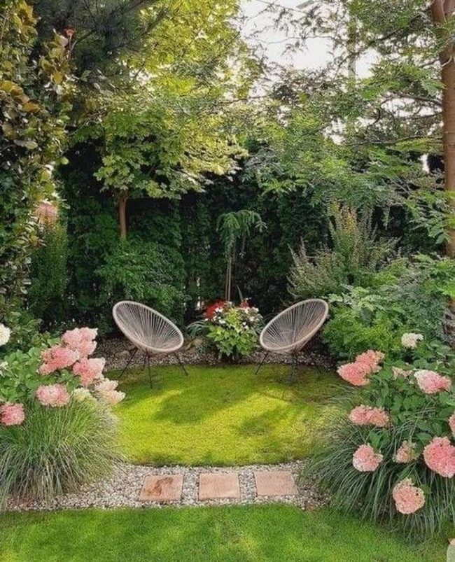 Pink Hydrangeas Nestled In Green