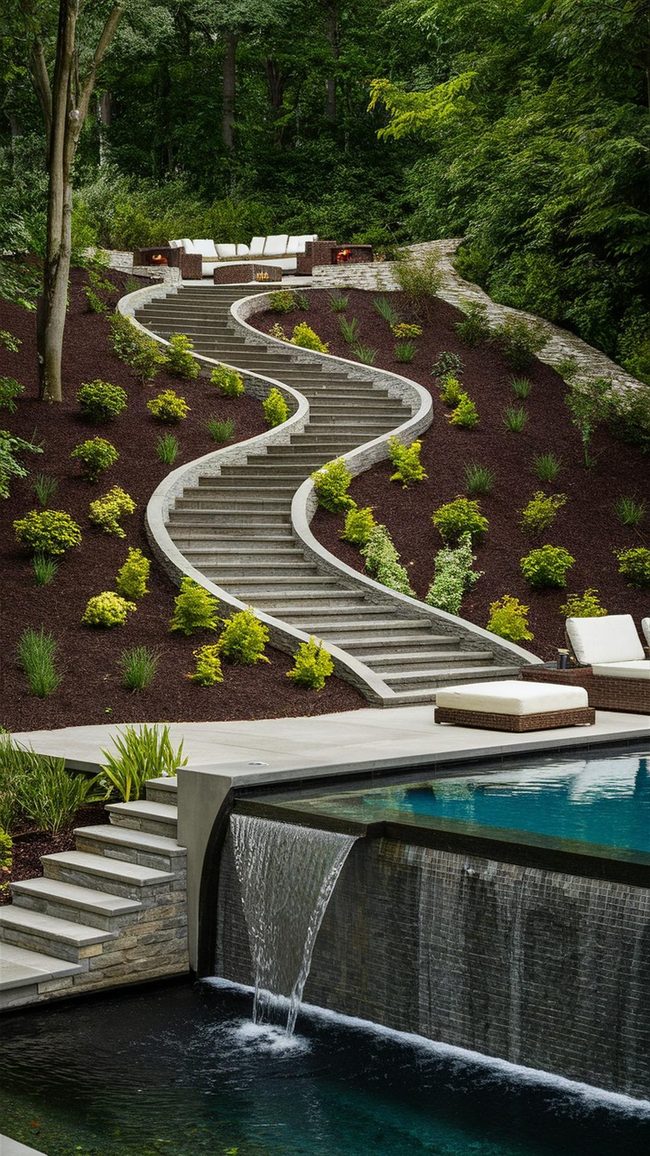 Gray Stone Landscape With Succulents