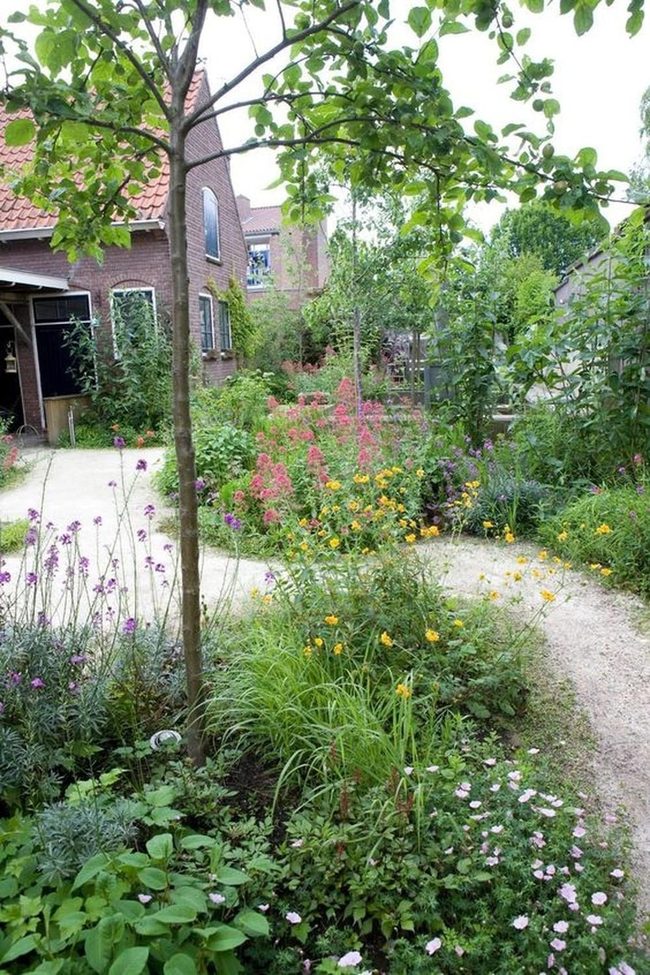 Blooming Garden Path Yellow Pink Purple