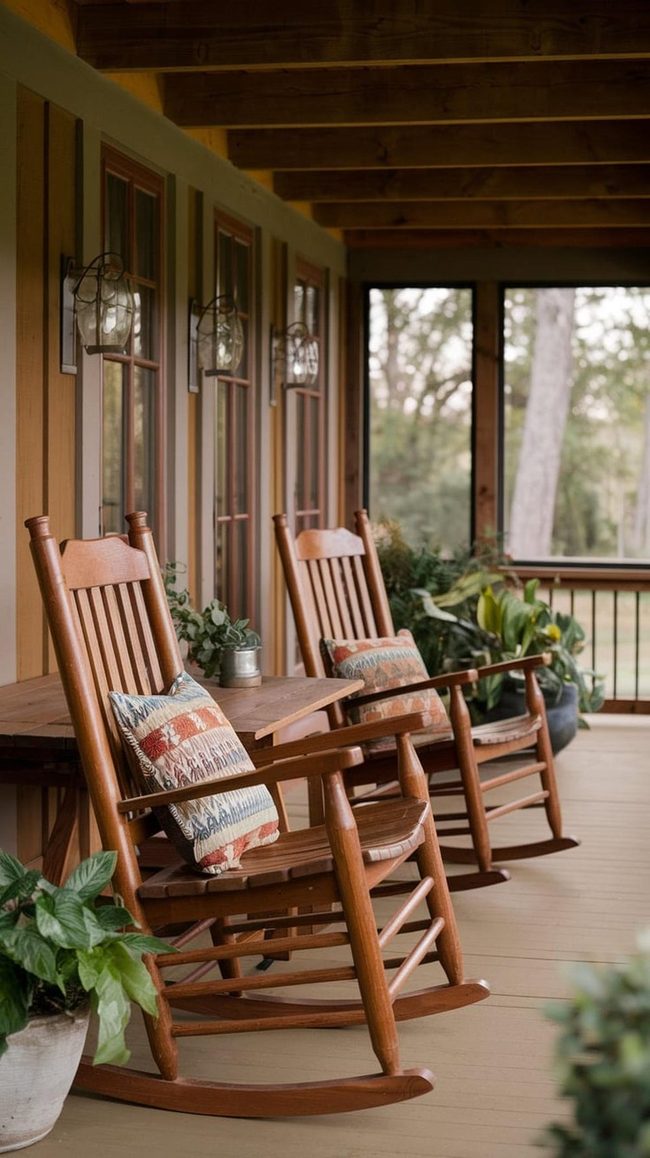 Shiplap Porch With String Lights