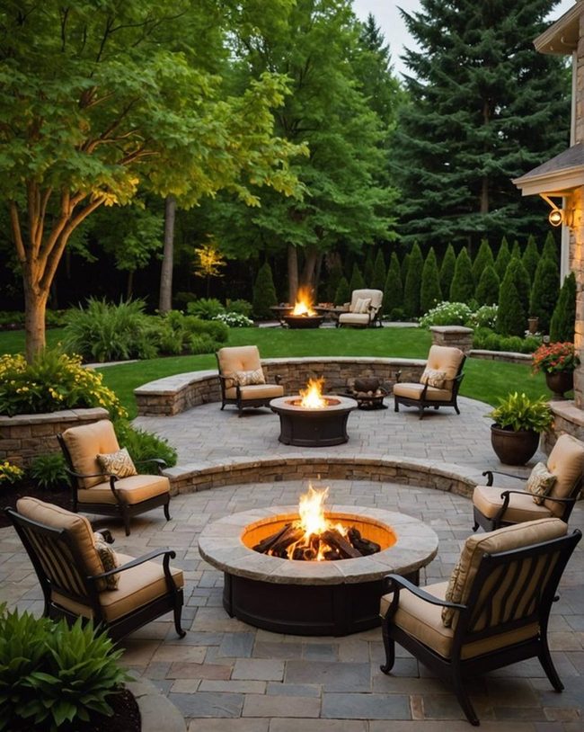 Poolside Fire Pit Moments