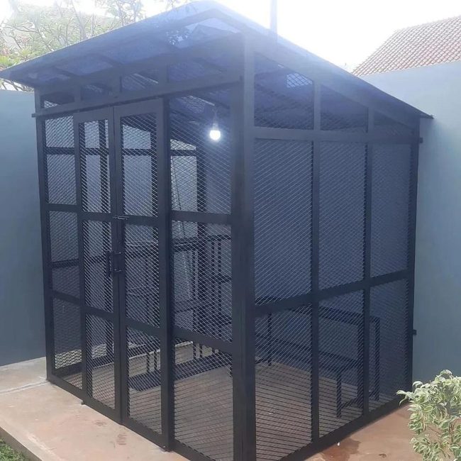Metal Frame Garden Pavilion With Mesh